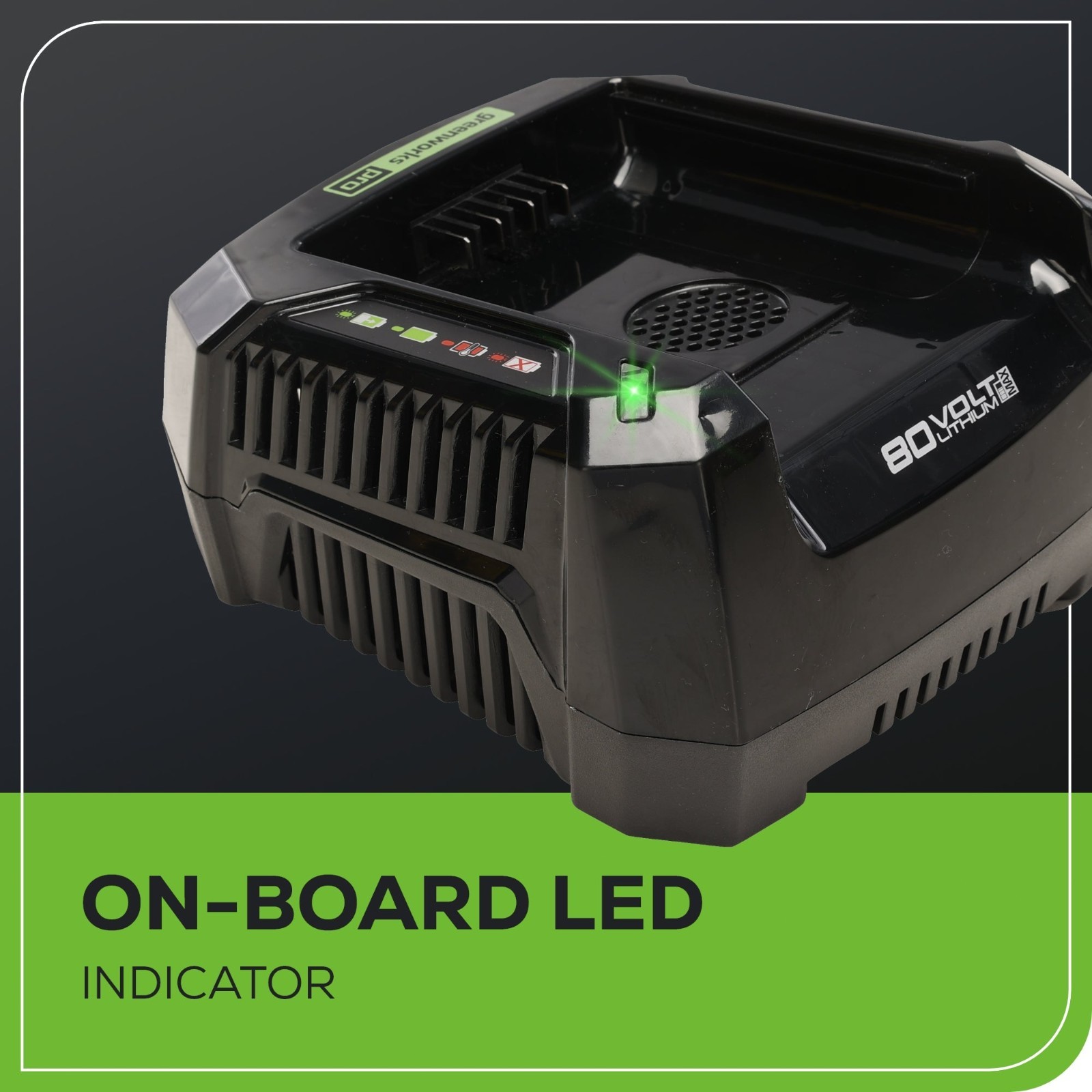 Greenworks 80V 6A Rapid Charger – CAB813 (Refurbished)