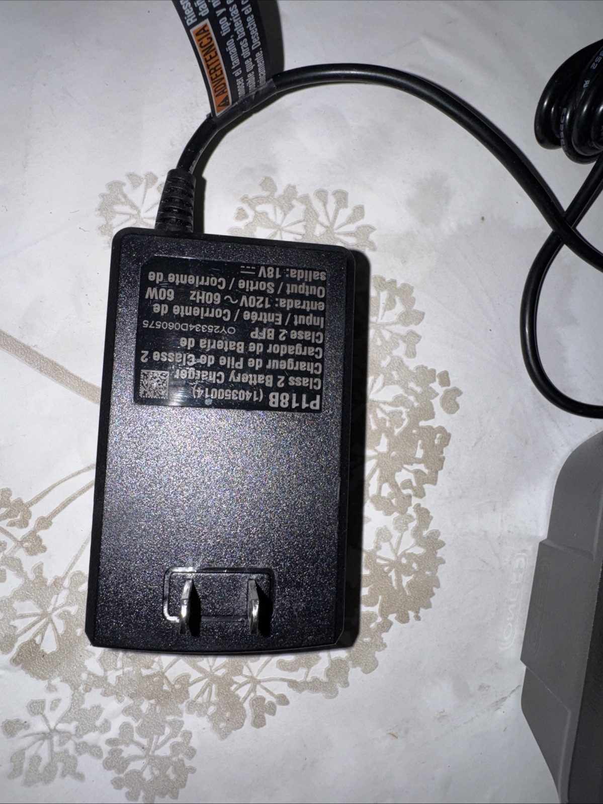Ryobi One+ 18V Lithium Ion Battery Charger Genuine OEM Model P118B