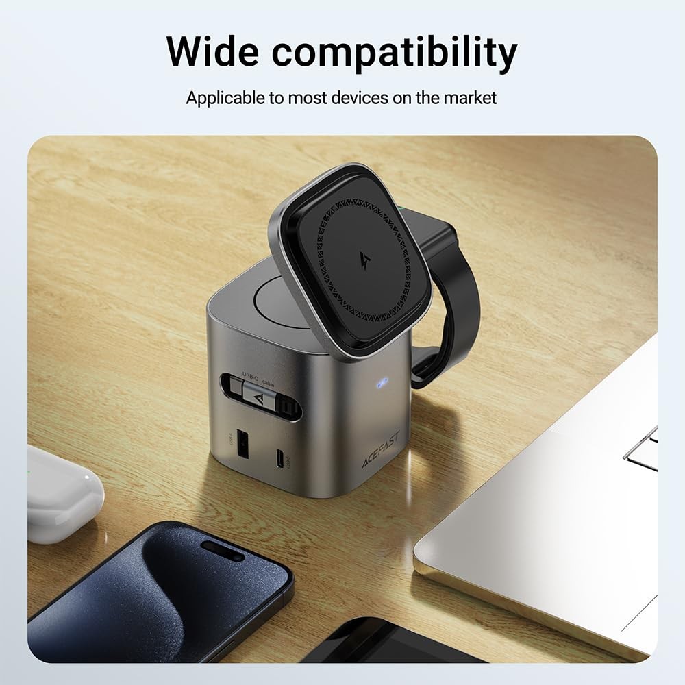 Acefast 6-In-1 80W Foldable Gan Wireless Charging Station For Iphone 17/16/15
