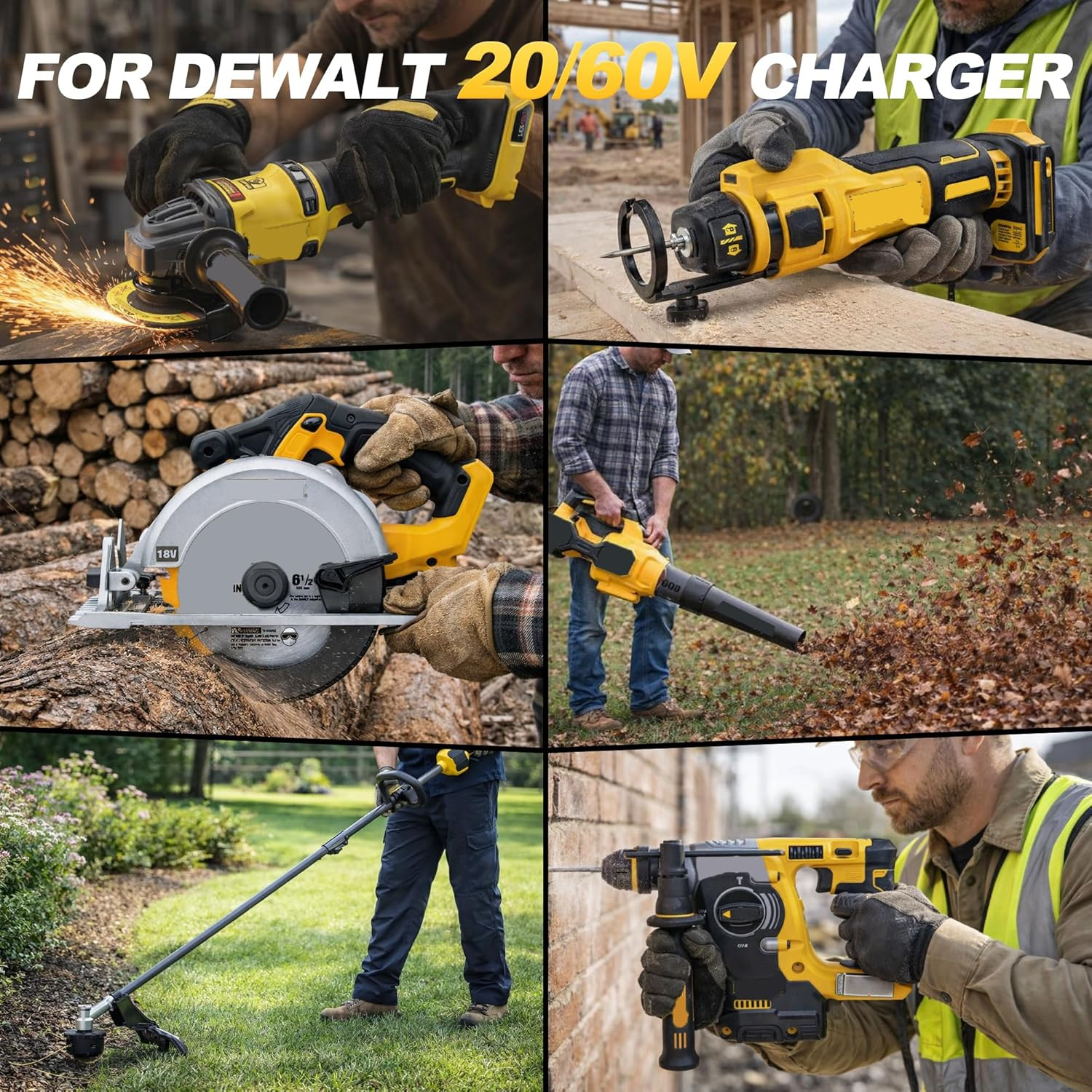 6-Port Charger Station for Dewalt 20V Max/60V Flexvolt DCB200 DCB203 DCB204