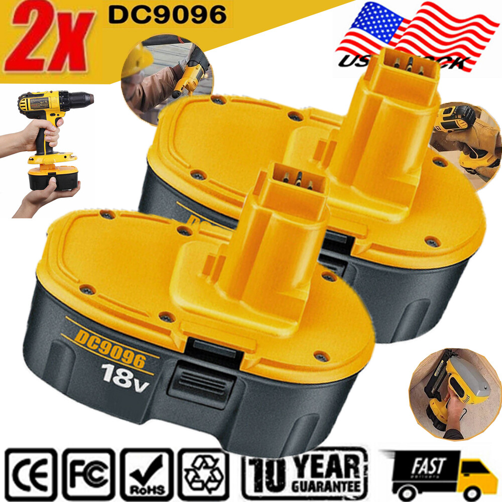 2 PACK 18V For Dewalt 18 VOLT DC9096 DC9098 Ni-MH Battery DC9099 NEW 4.0Ah 4.8AH