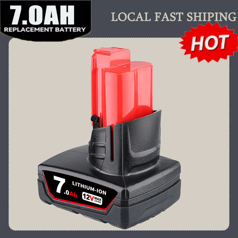 7.0Ah Battery Replacement for Milwaukee M-12 Battery 12V Lithium Ion 48-11 US