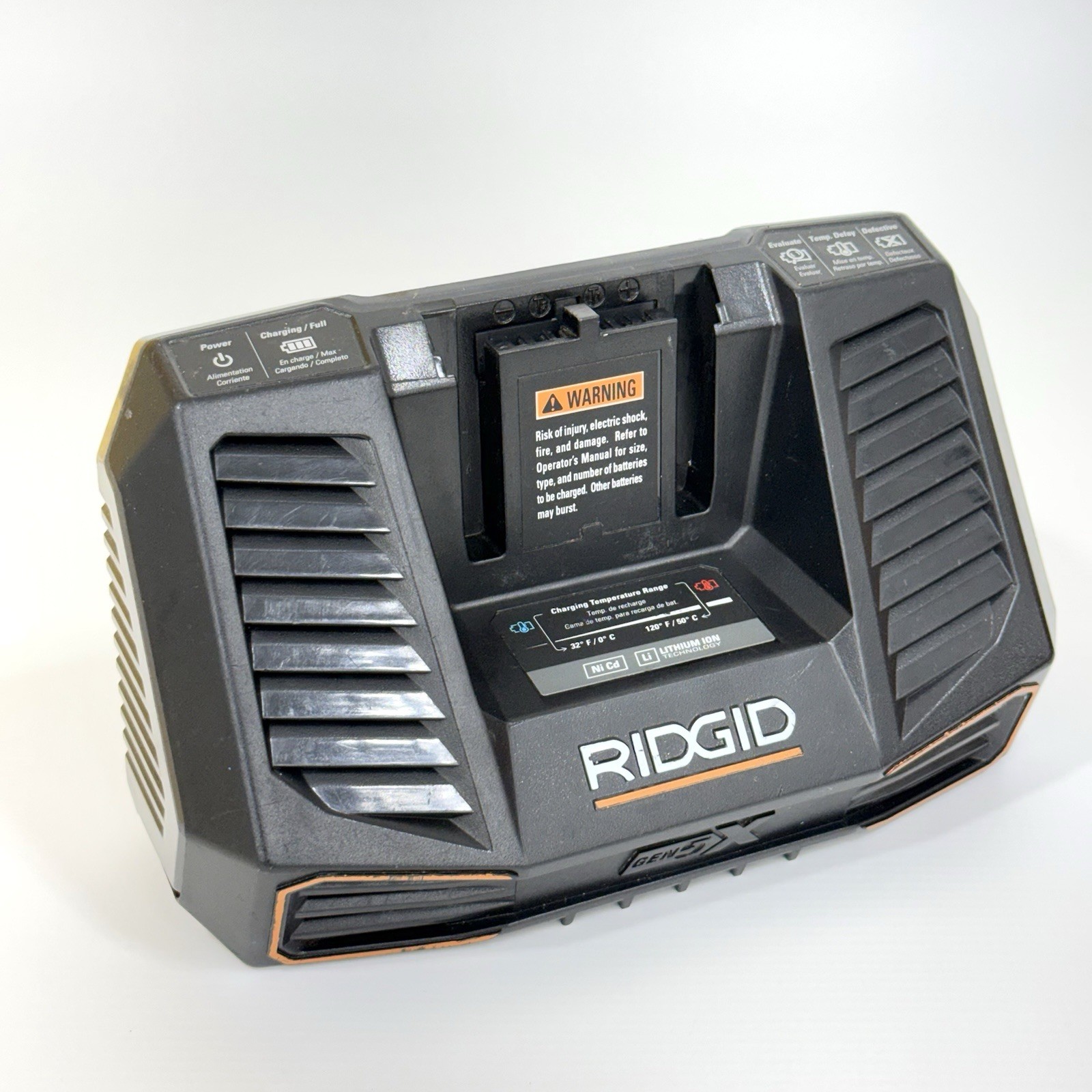 RIDGID GEN5X 9.6V-18V Battery Charger AC86095 NiCd Li-Ion Power Tool Charger