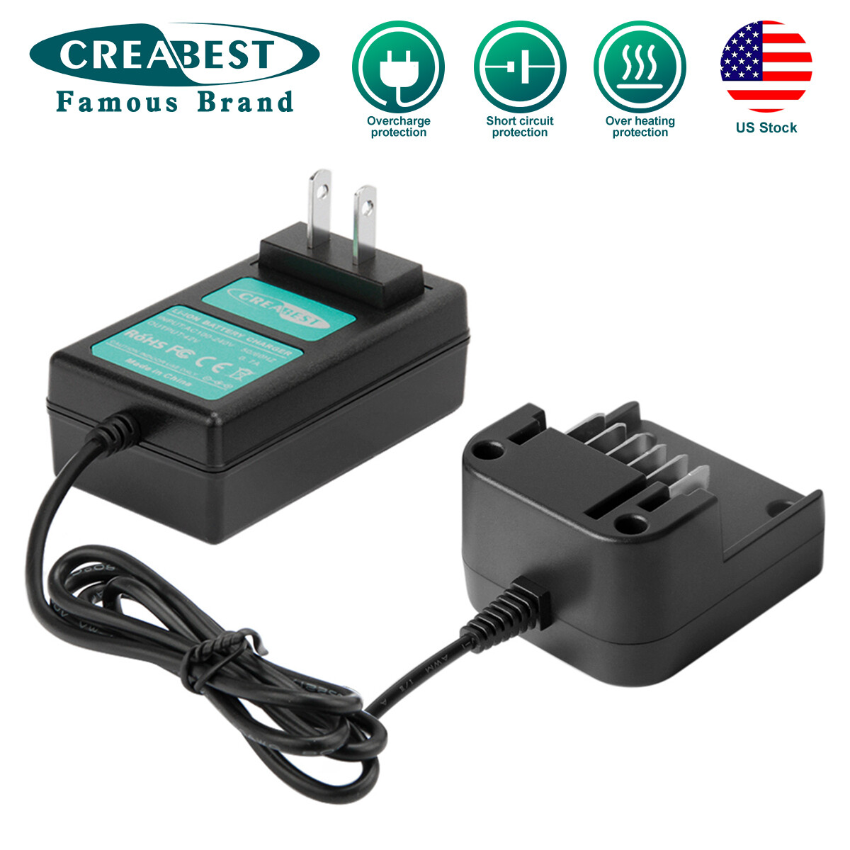 For Worx WA3536 WA3734 WG268 WG568 WG368 WG776 WG770 36V Li-ion Battery Charger