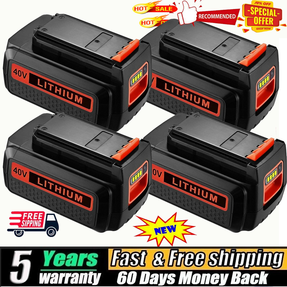 2Pack Battery for Black and Decker 40V 4.0Ah Max Lithium LBX2040 LBXR36 LSW36