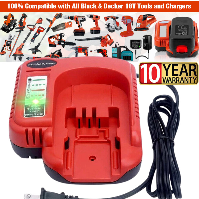 9.6V-24V Fast Battery Charger for Black Decker HPB18 HPB18-OPE NiCd NiMh battery