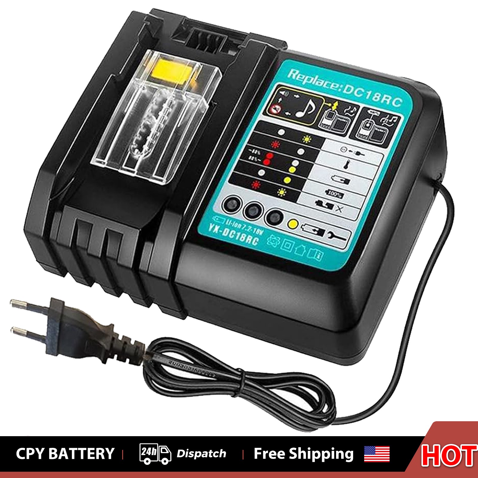 DC18RC Charger For Makita 14.4V-18V Li-Ion Battery BL1860 BL1840B BL1820 BL1815