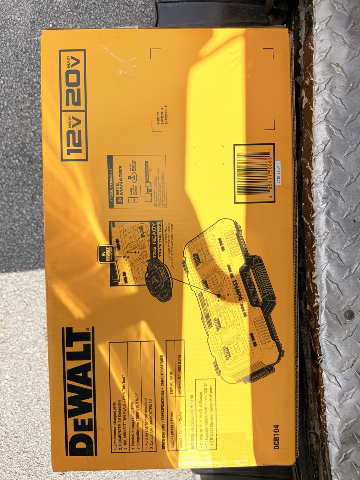 DEWALT DCB104 12V/20V MAX 4-Port Fast Battery Charger Yellow