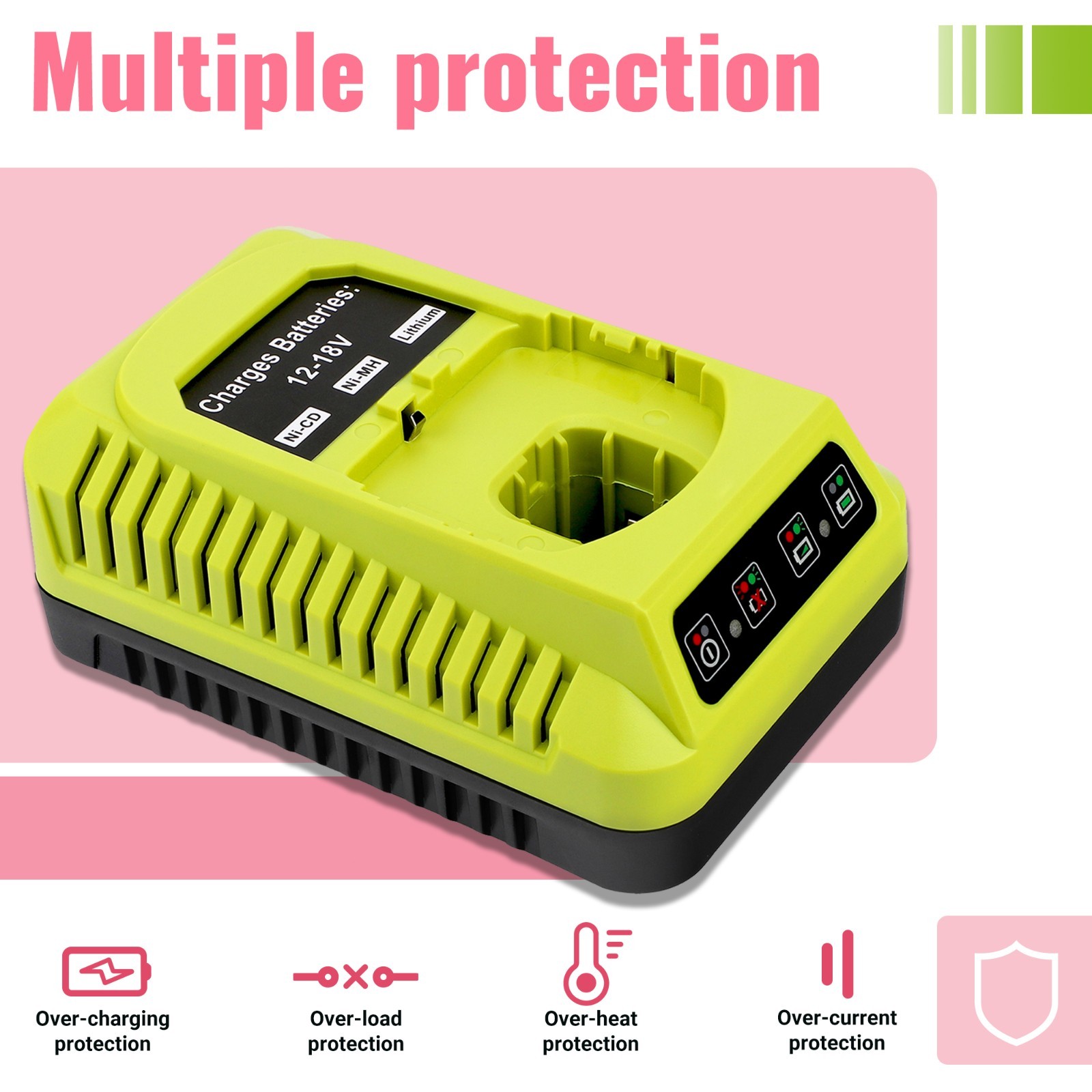 P117 Charger For Ryobi 18V Lithium Battery P189 P190 P191 P192 P193 P194 P197