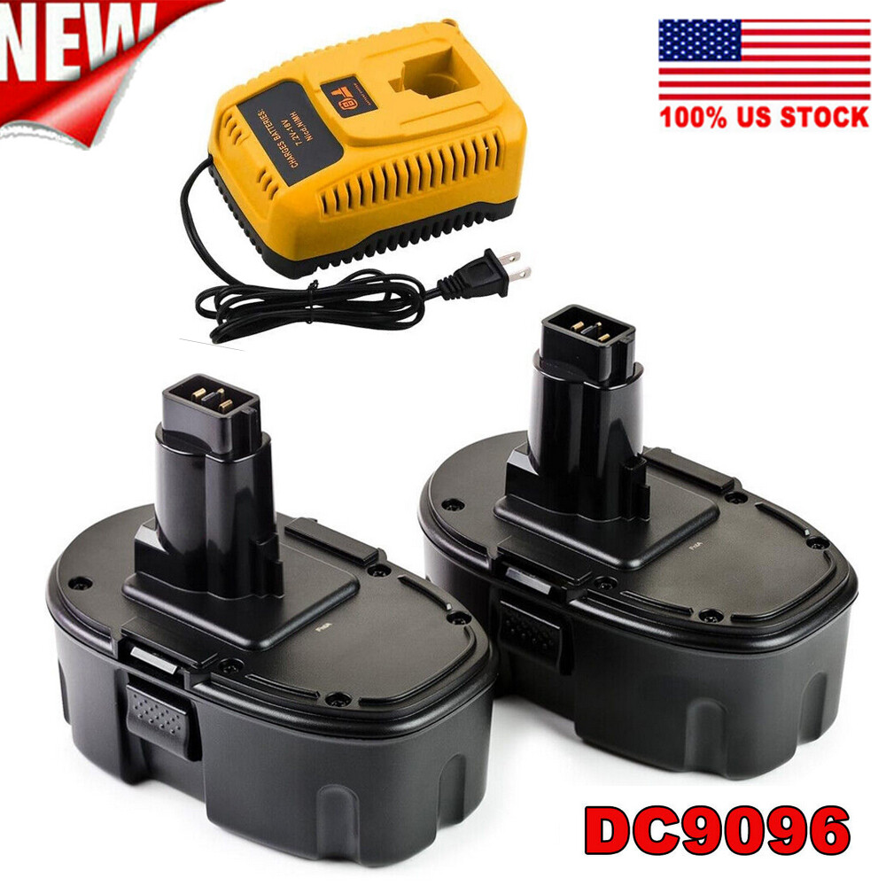 2Pack for DeWALT DC9096 DW9095 DW9096 DW9099 18 Volt 3.6Ah NIMH Battery/ Charger