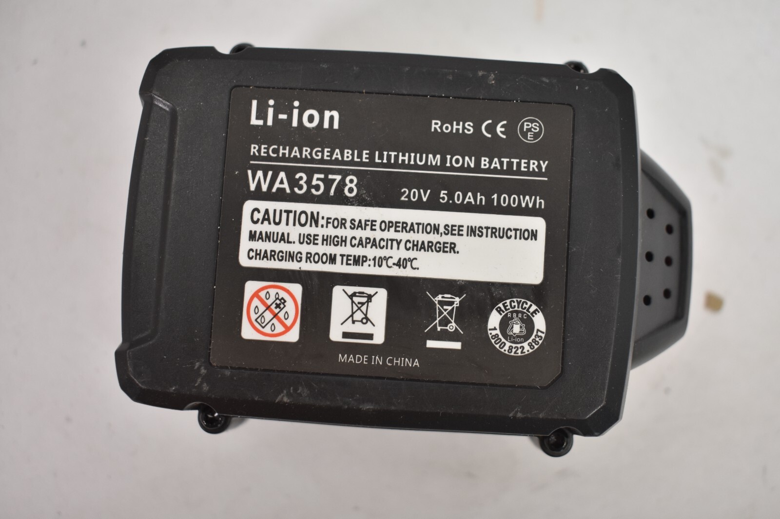 Rechargeable Lithium Ion Battery High Capacity WA3578 2V 5.5Ah For Leaf Blower