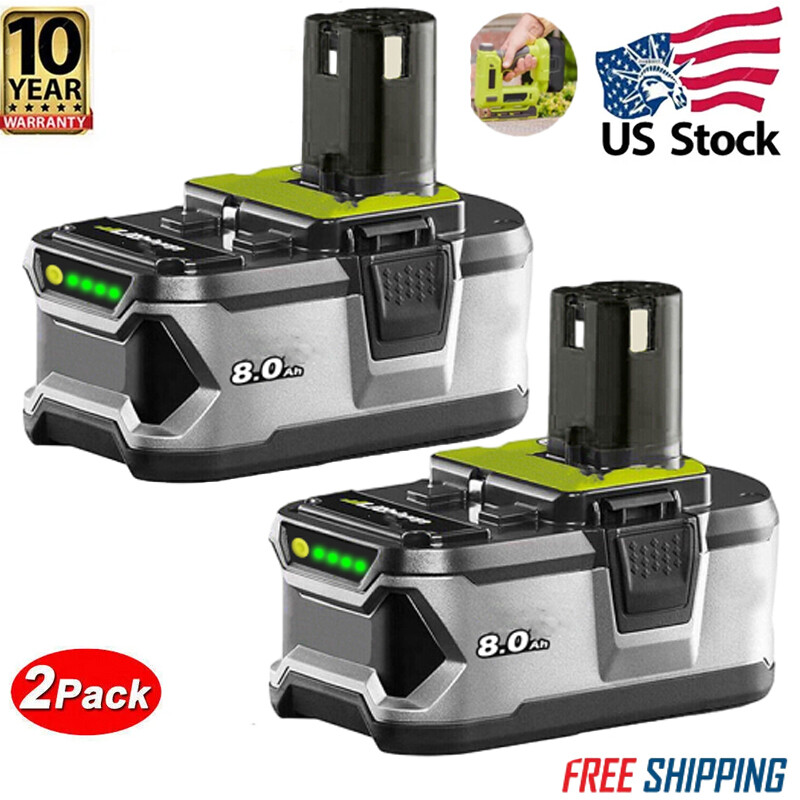 2-1Pack 8.0Ah For RYOBI P108 18V one plus High Capacity LithiumIon Battery P102
