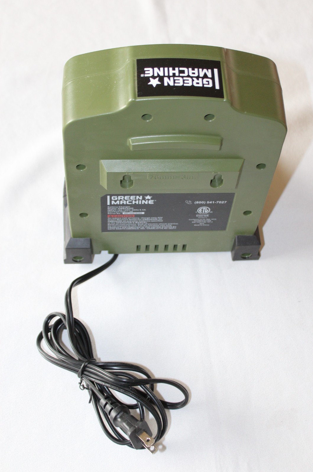 Green Machine GMBC6200 62 Volt Battery Charger