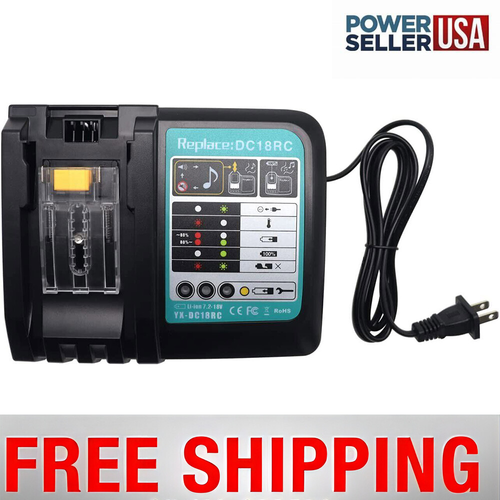 18V For Makita DC18RC 18 VOLT LXT Lithium‑Ion Rapid Optimum Battery Charger NEW