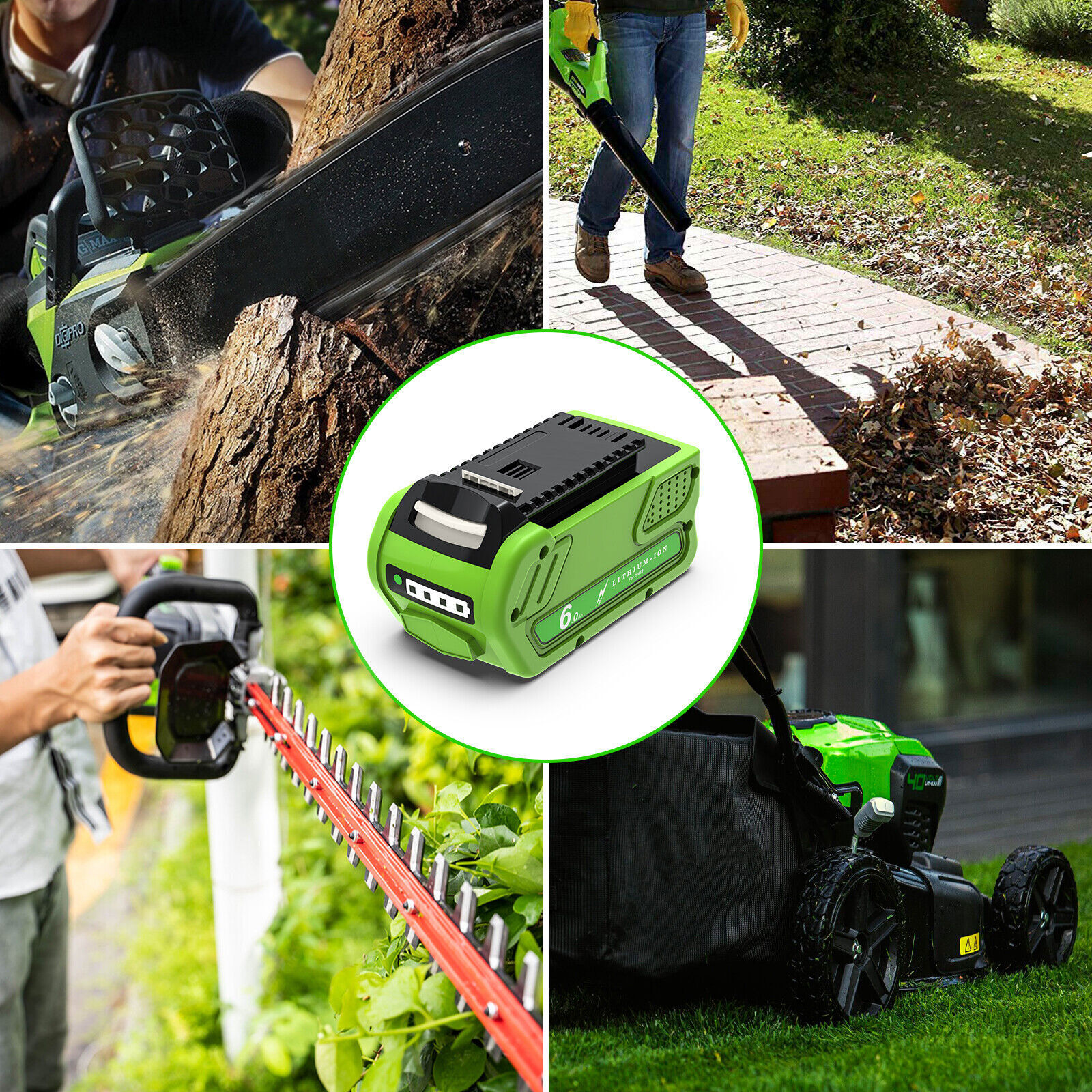 40V For Greenworks G-MAX Lithium Battery 29472 29462 29252 20202 40 Volt 6000mAh