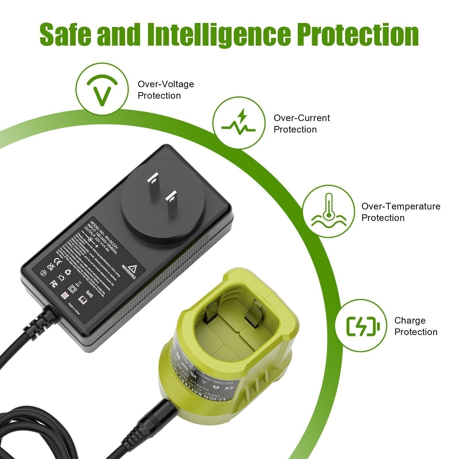 For RYOBI P108 18V One Plus High Capacity Battery /Charger 18V Lithium-Ion 8.0Ah