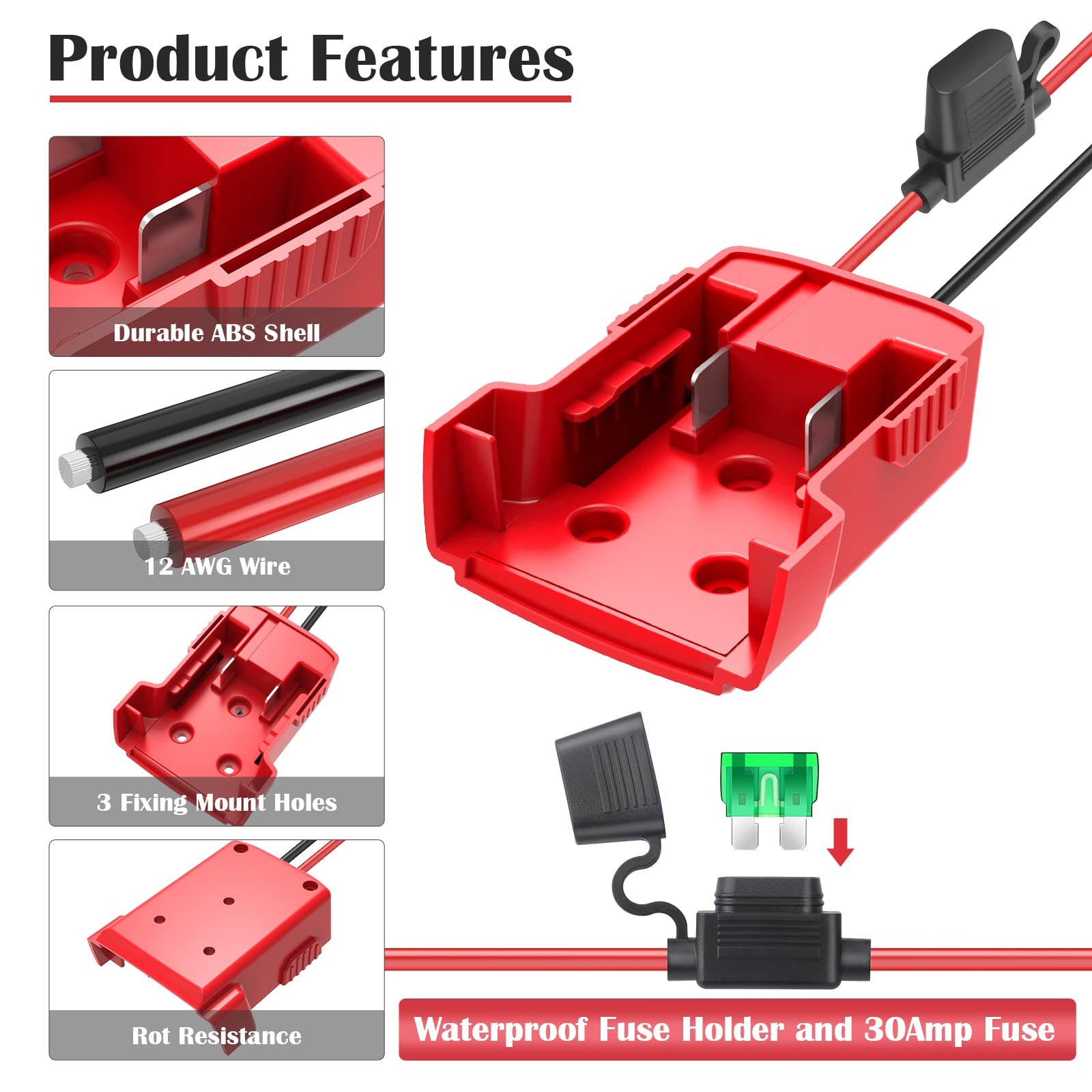 2 Packs Power Wheel Adapter for Milwaukee M18 Battery 18V 2 Pack
