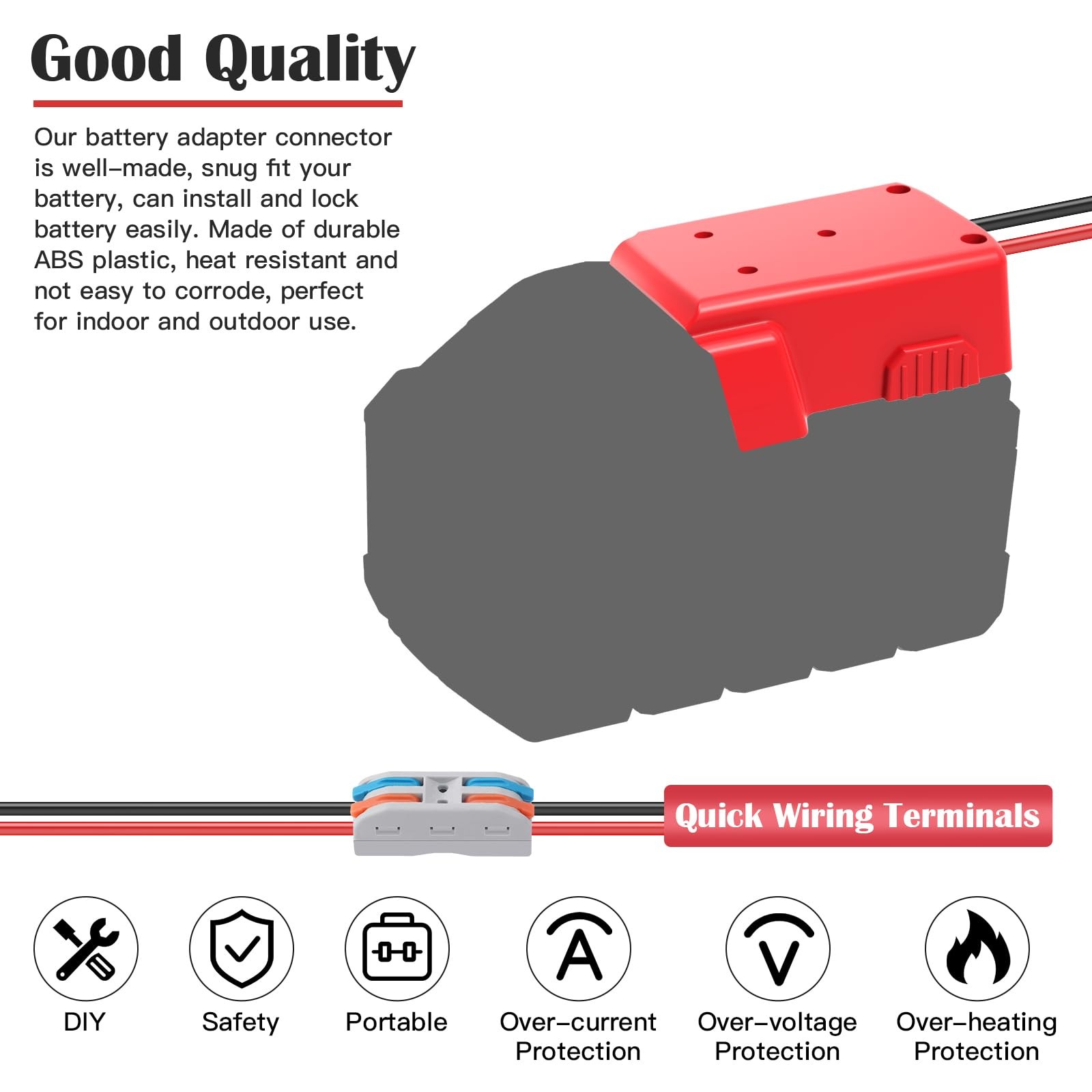 2 Packs Power Wheel Adapter for Milwaukee M18 Battery 18V 2 Pack