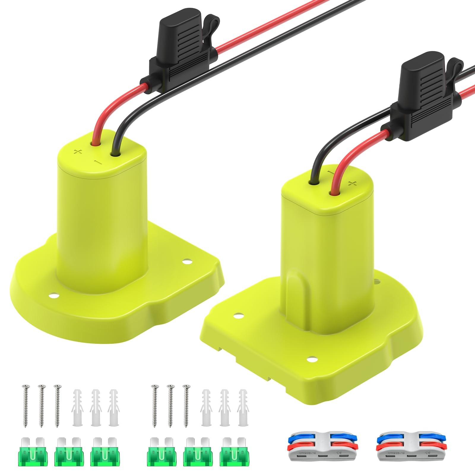 Kzreect 2 Pack for Power Wheel Battery Adapter Compatible with 2 PACK, Green