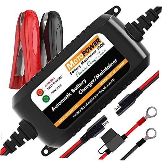 MP00206A 12V 1.5Amp Automatic Battery Charger, Battery Maintainer for Cars,