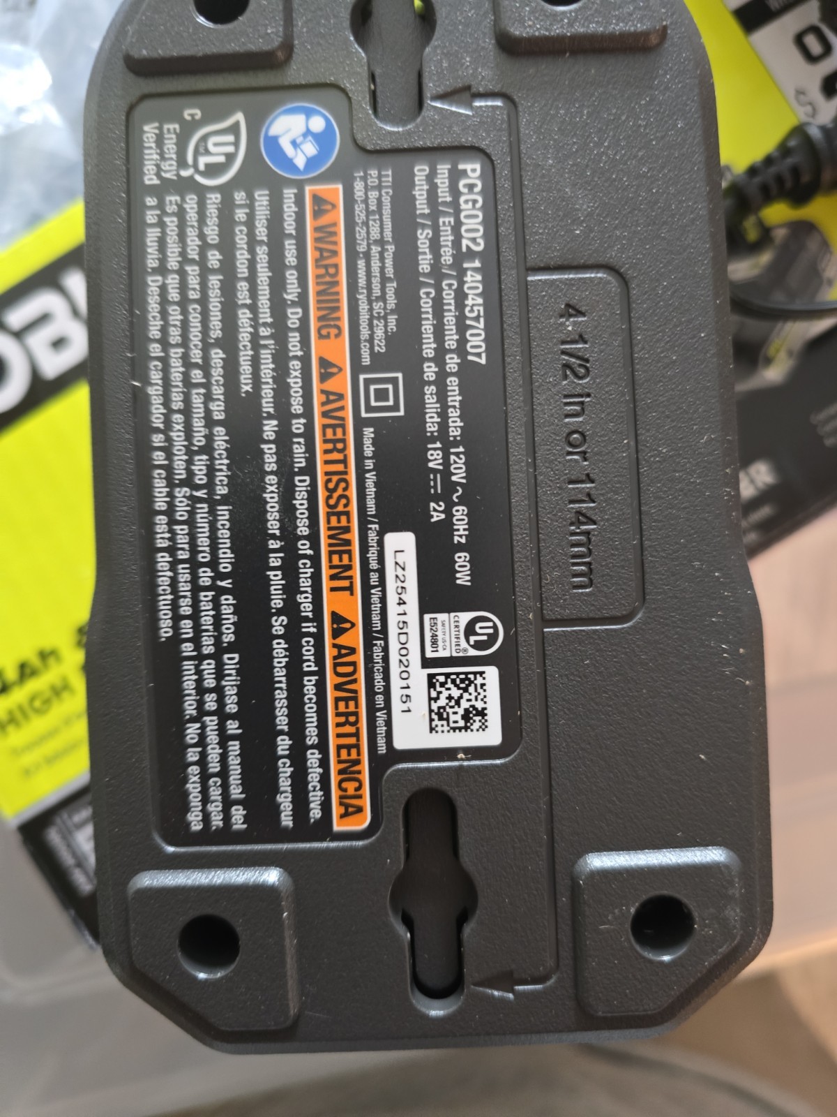 RYOBI PCG002 18V Volt ONE+ Lithium-Ion Battery Charger NEW Genuine OEM GEN II