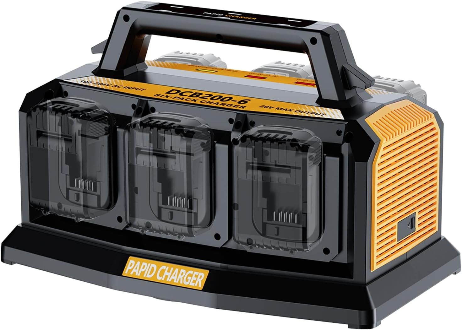 Ultra Fast 6-Port Simultaneous Battery Charger for Dewalt 20V Max Li-Ion Battery
