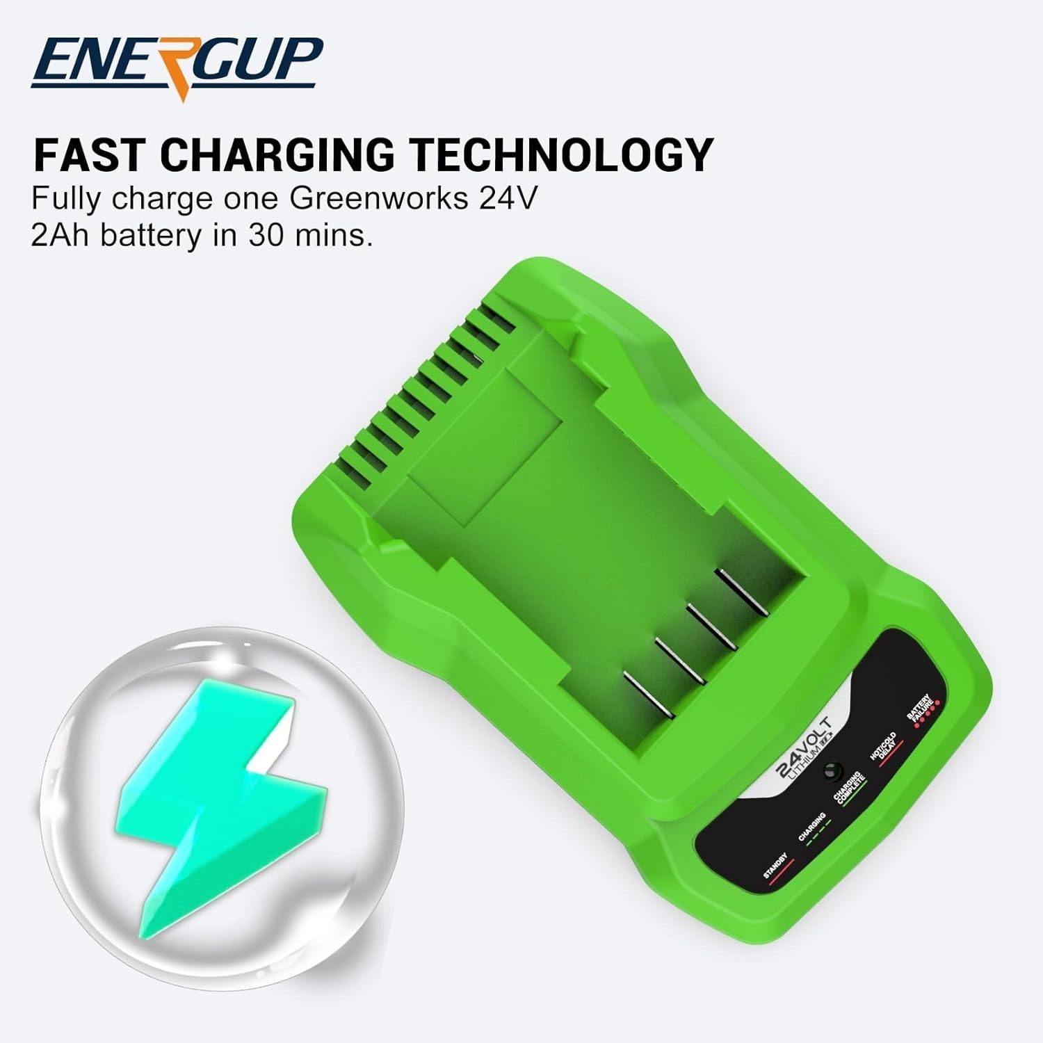 Efficient 24V Charger for Greenworks Li-ion Batteries – LED Indicators Included